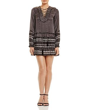 Twelfth Street By Cynthia Vincent Lace Up Printed Dress