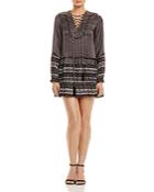 Twelfth Street By Cynthia Vincent Lace Up Printed Dress