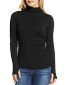 Michael Stars Ruched Mock Neck Top