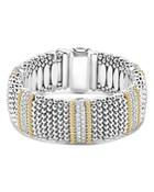 Lagos Sterling Silver & 18k Yellow Gold Diamond Lux Rope Bracelet With Diamonds