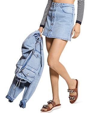 Michael Michael Kors Denim Button Front Mini Skirt