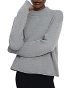 Theory Cashmere Mock Neck Cropped Sweater