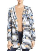 Joules Golightly Packable Striped Floral Print Raincoat