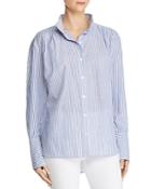 Frame Pleated Striped Shirt