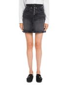 The Kooples Button-fly Denim Mini Skirt