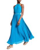 Michael Michael Kors Pleated Chain Neck Halter Dress
