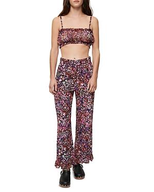 Maje Precieux Floral Print Ruffled Pants