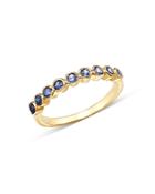 Shebee 14k Yellow Gold Ombre Blue Sapphire Band
