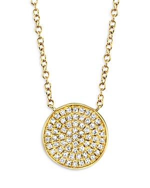 Moon & Meadow 14k Yellow Gold Diamond Disc Pendant Necklace, 18 - 100% Exclusive