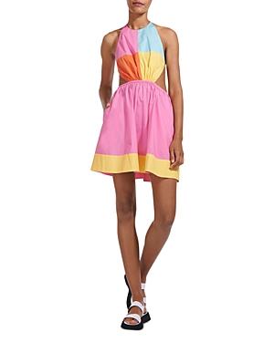 Staud Eliana Colorblock Mini Dress