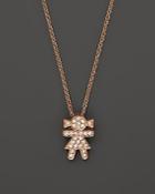 Diamond Girl Pendant Necklace In 14k Rose Gold, .12 Ct. T.w.