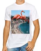 Kid Dangerous Flamingo Coast Cotton Blend Premium Heathered Graphic Tee