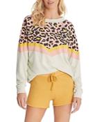 Wildfox Leopard Print Color Blocked Sweatshirt