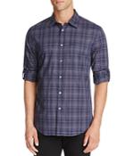 John Varvatos Collection Plaid Roll Sleeve Slim Fit Button Down Shirt
