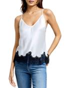 L'agence Dayna Lace Trim Silk Camisole