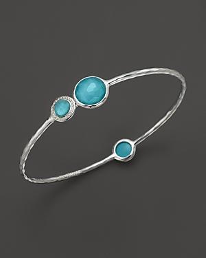Ippolita Stella Bangle In Turquoise Doublet With Diamonds In Sterling Silver