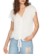 1.state Ruched Drawstring Linen Top