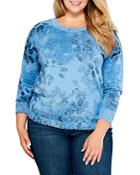 Nic+zoe Plus Horizon Petal Cotton Sweater