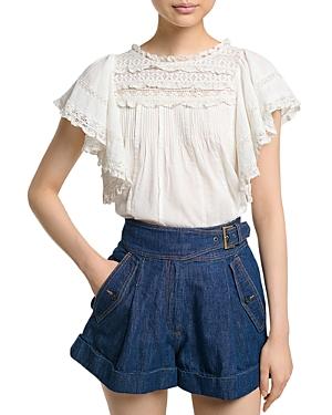 Vanessa Bruno Ruffled Short Sleeve Blouse