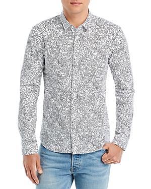 Hugo Hugo Boss Ero3 Extra Slim Fit Leaf Outline Button Down Shirt