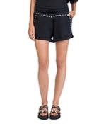 The Kooples Studded Cotton Sweat Shorts