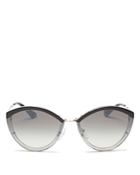 Prada Gradient Mirrored Oval Sunglasses, 64mm