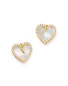 Roberto Coin 18k Yellow Gold Mother-of-pearl & Diamond Heart Stud Earrings - 100% Exclusive