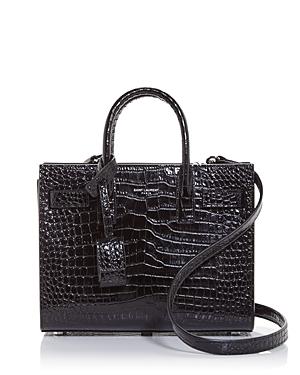 Saint Laurent Classic Sac De Jour Nano Croc Embossed Leather Satchel