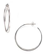 Sterling Silver Crossover Hoop Earrings - 100% Exclusive