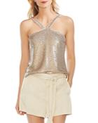 Vince Camuto Two-tone Sequined Top