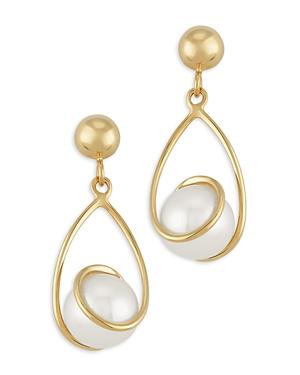 Bloomingdale's Freshwater Pearl Swirl Drop Earrings In 14k Yellow Gold - 100% Exclusive