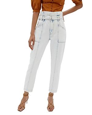 Jonathan Simkhai Standard Henley Tie Waist Straight Leg Jeans In Latigo