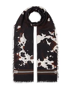 Burberry Camouflage Print Silk & Wool Scarf
