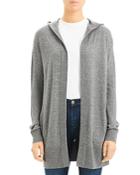Theory Cashmere Hooded Open Front Cardigan