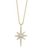 Graziela Gems 14k Yellow Gold Diamond Rose & Round Cut Starburst Pendant Necklace, 18