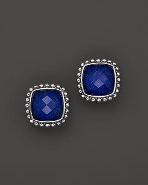 Lagos Sterling Silver Maya Lapis Doublet Square Earrings