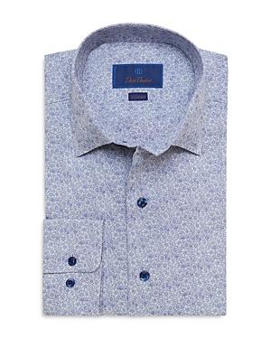 David Donahue Denim Floral Jacquard Fusion Shirt