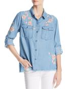 Billy T Embroidered Button-down Top