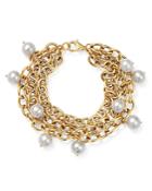 Bloomingdale's Cultured Freshwater Pearl Triple Strand Bracelet In 14k Yellow Gold - 100% Exclusive