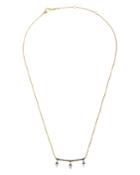Nadri Como Topaz Bar Necklace In 18k Gold-plated Sterling Silver & Black Ruthenium-plated Sterling Silver, 16