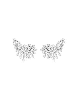 Hueb 18k White Gold Luminus Diamond Ear Climbers