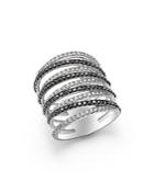 Black And White Diamond Micro Pave Ring In 14k White Gold - 100% Exclusive