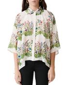 Maje Cypres Floral-print Silk Shirt