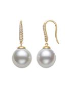 Bloomingdale's Cultured South Sea Pearl & Diamond Drop Earrings In 18k Yellow Gold - 100% Exclusive