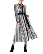 Karen Millen Striped Midi Shirt Dress