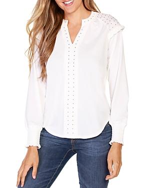 Belldini Studded Split Neck Top