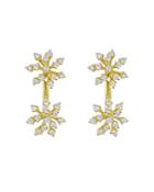Hueb 18k Yellow Gold Luminus Diamond Double Cluster Drop Earrings