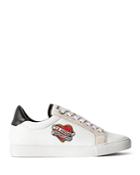 Zadig & Voltaire Women's Zv1747 Smooth Tattoo Style Logo Patch Low Top Leather Sneakers