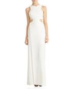 Halston Heritage Crepe Gown With Cutouts