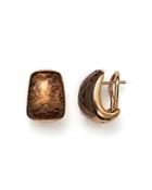 Roberto Coin 18k Rose Gold Martellato Drop Earrings With Smoky Quartz